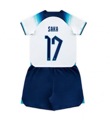 England Bukayo Saka #17 Replica Home Stadium Kit for Kids World Cup 2022 Short Sleeve (+ pants)